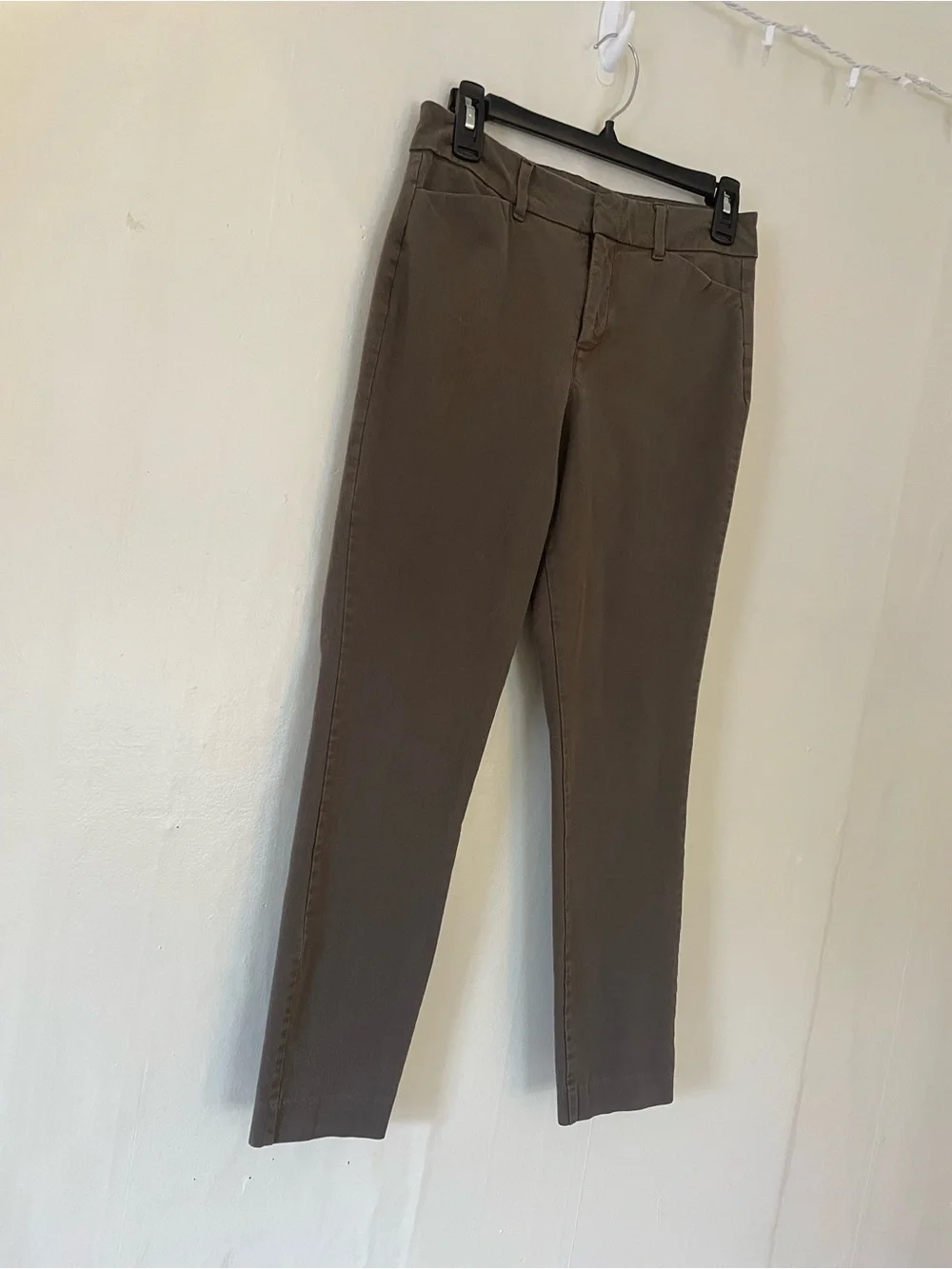 Old Navy Pixie Skinny Trouser Slim Straight Ankle Brown Office Work Mid Rise - Picture 12 of 15